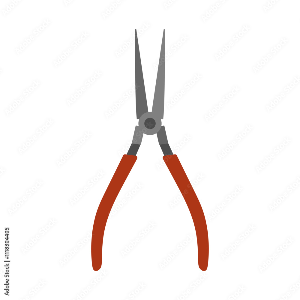 plier illustration vector flat design isolated on white background. pliers illustration of carpentry tools, work tools, building shops, and mechanical equipment