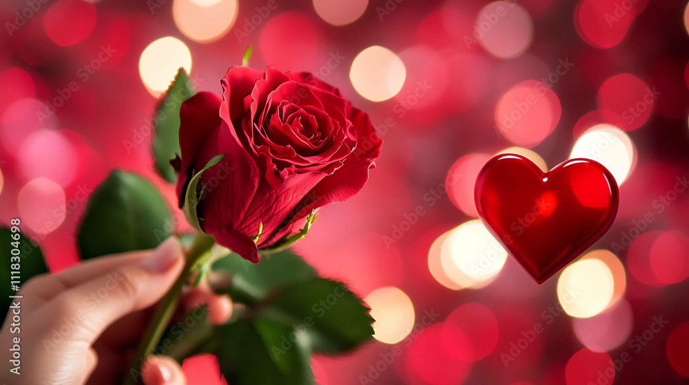 A Single Rose: Holding Love in Bloom, A Symbol of Eternal Affection A Single Rose: Holding Love in Bloom, A Symbol of Eternal Affection