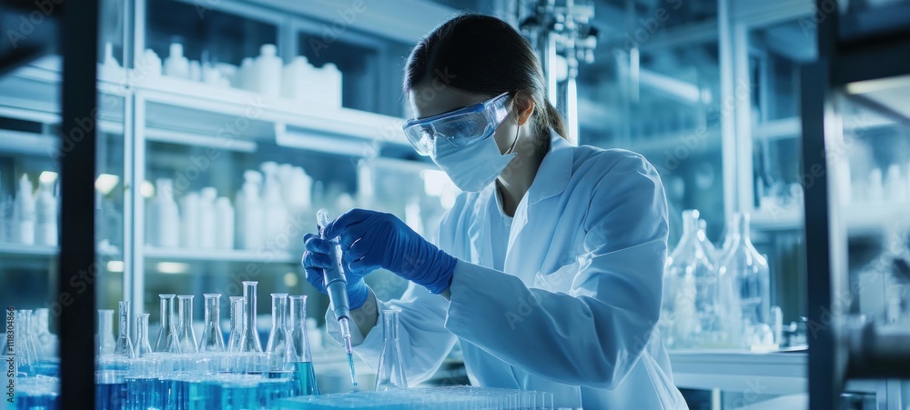 Scientist in Laboratory Conducting Experiments Scientist in Laboratory Conducting Experiments