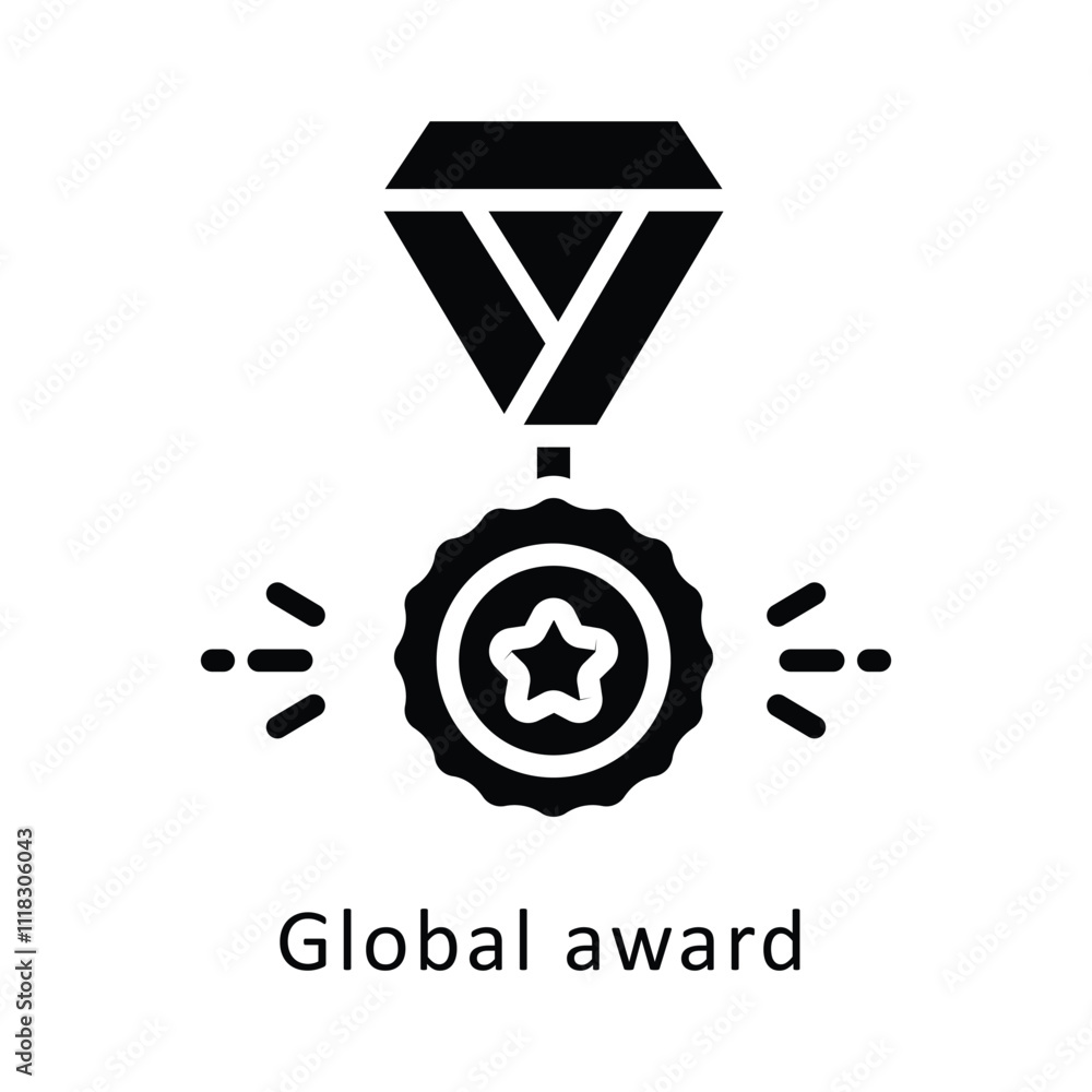 Global award Vector Glyph Icon. Eps 10 File Global award Vector Glyph Icon. Eps 10 File