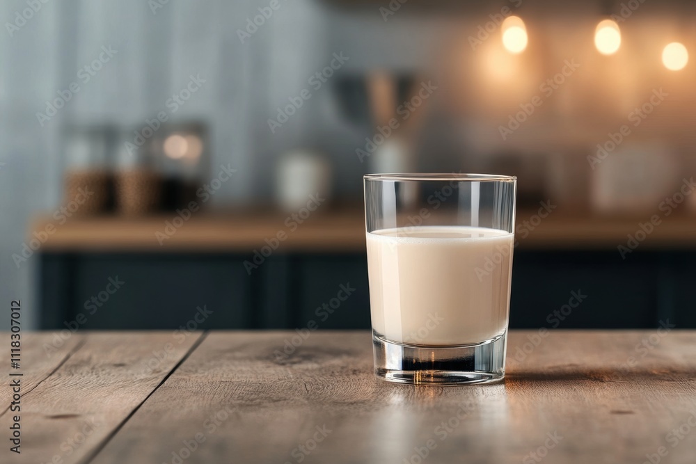 cozy kitchen setting, a glass of oat milk sits on a wooden table in a cozy kitchen, surrounded by warm lighting that adds to the ambiance cozy kitchen setting, a glass of oat milk sits on a wooden table in a cozy kitchen, surrounded by warm lighting that adds to the ambiance