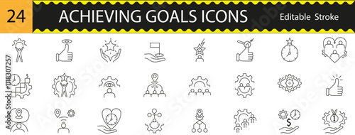 icons achievement
goals, business, benefits, edit stroke