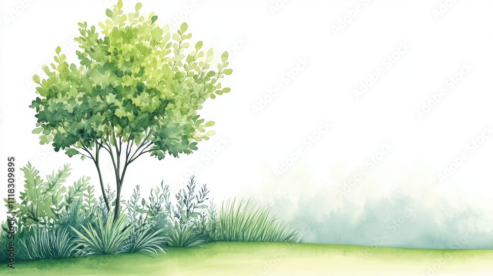 Nature scene of lush greenery tranquil landscape digital artwork serene environment Nature scene of lush greenery tranquil landscape digital artwork serene environment