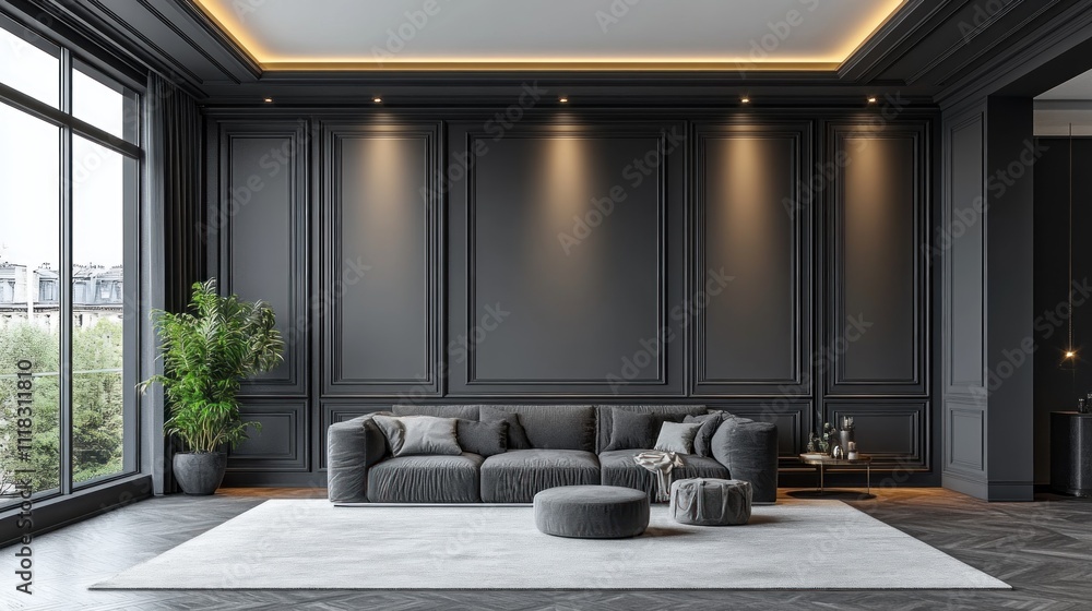 Modern Dark Living Room Interior Design Modern Dark Living Room Interior Design