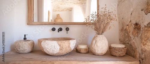 Rustic Bathroom Decor with Natural Stone Elements