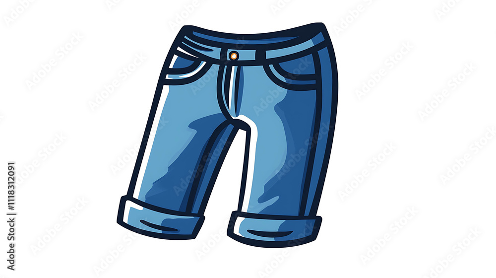 Blue Denim Jeans Illustration – Classic and Versatile Fashion Design Blue Denim Jeans Illustration – Classic and Versatile Fashion Design