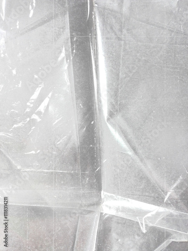 Wrinkled plastic wrap texture.Polyethylene overlay