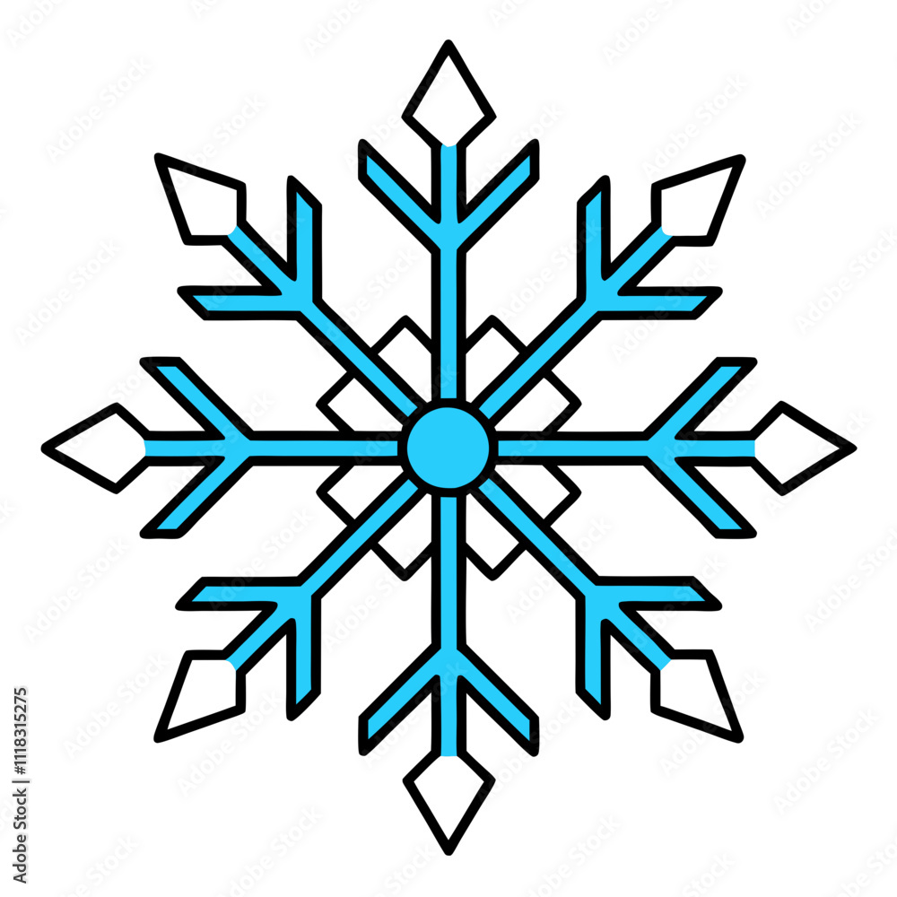 snowflake on blue background snowflake on blue background
