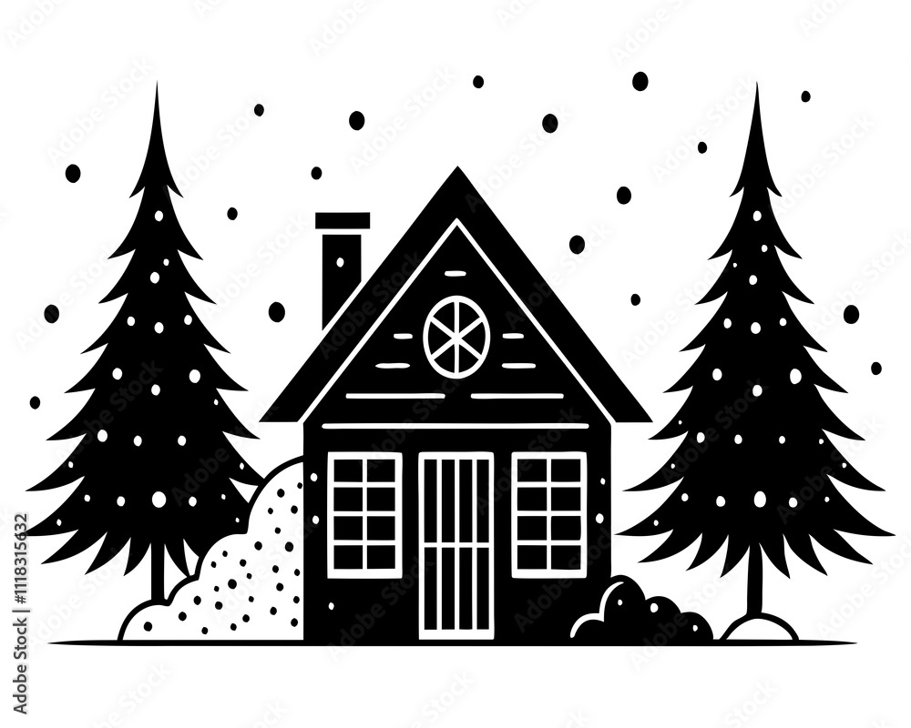 Fototapeta premium house in the snow