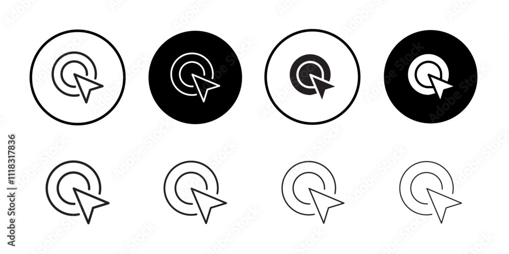 Click icon Line Art Logo set Click icon Line Art Logo set