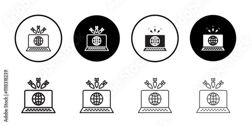 DDOS icon Line Art Logo set