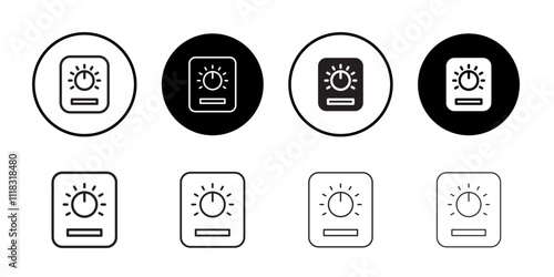 Dimmer icon Line Art Logo set