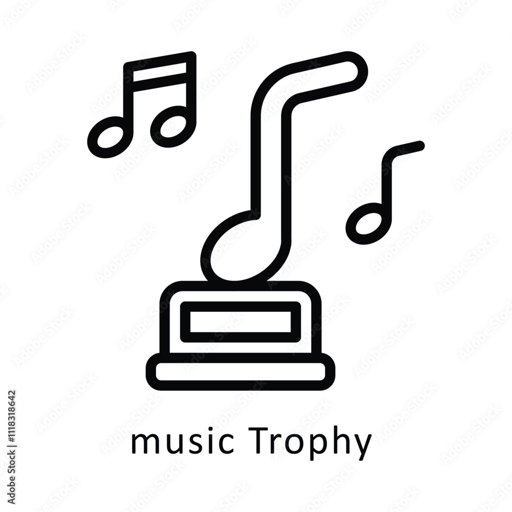 music Trophy Vector Outline Icon. Eps 10 File music Trophy Vector Outline Icon. Eps 10 File