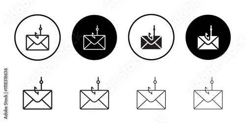 Email phishing icon Line Art Logo set