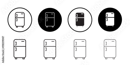 Fridge icon Line Art Logo set