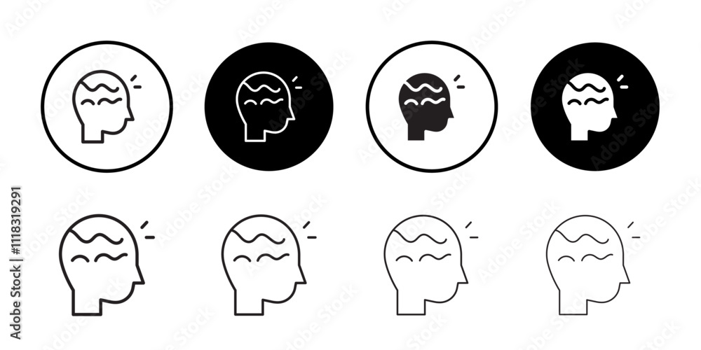 Headache icon icon Line Art Logo set Headache icon icon Line Art Logo set