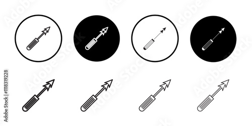 Harpoon icon Line Art Logo set
