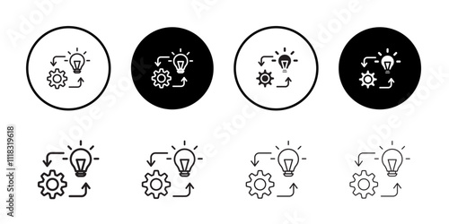 Implementation icon Line Art Logo set