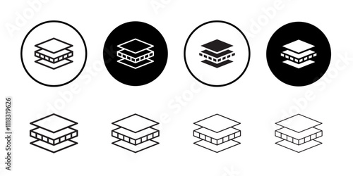 Insulation icon Line Art Logo set