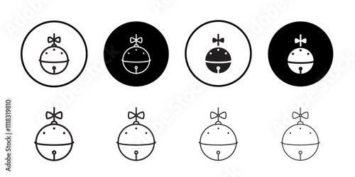 Jingle bell icon Line Art Logo set photo