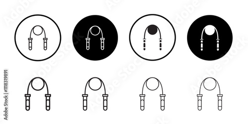 Jump rope icon Line Art Logo set