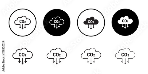 Low carbon dioxide icon Line Art Logo set