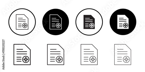 Medical record icon Line Art Logo set