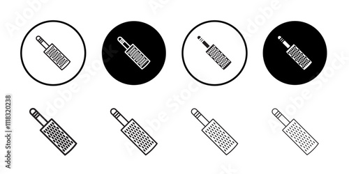 Microplane grater icon Line Art Logo set