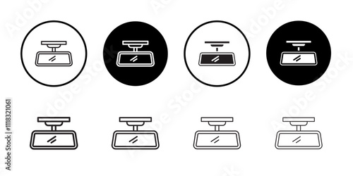 Rear mirror icon Line Art Logo set