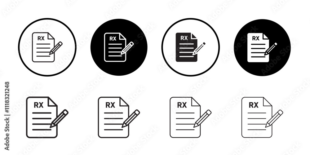 RX icon Line Art Logo set RX icon Line Art Logo set