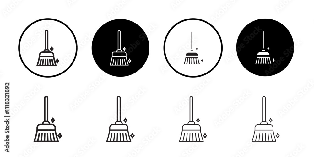 Sweeping icon Line Art Logo set Sweeping icon Line Art Logo set