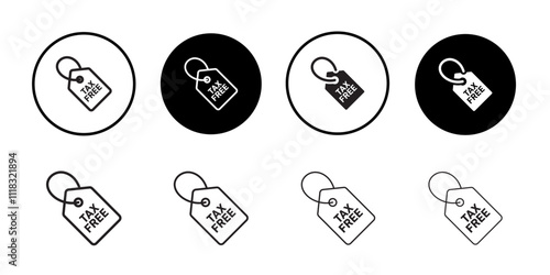 Tax free icon Line Art Logo set