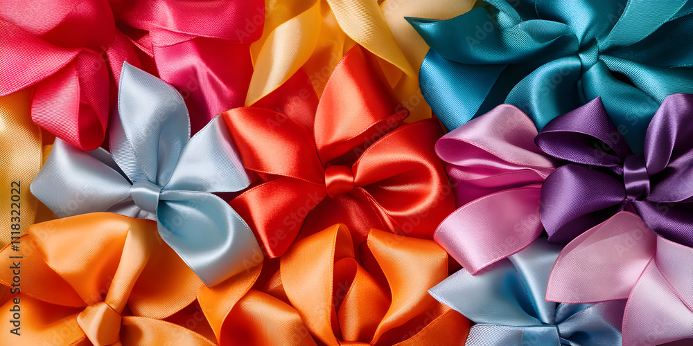 Colorful Satin Ribbon Bows Arrangement Colorful Satin Ribbon Bows Arrangement