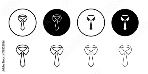 Tie icon Line Art Logo set