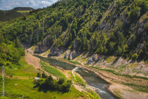 Obraz na płótnie Uvac River Flowing in Mountain Canyon in Summer w salonie