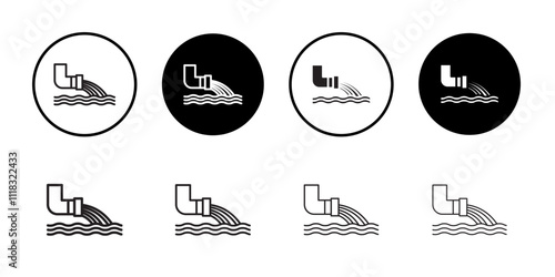 Waste water icon Line Art Logo set