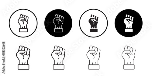 Will power icon Line Art Logo set