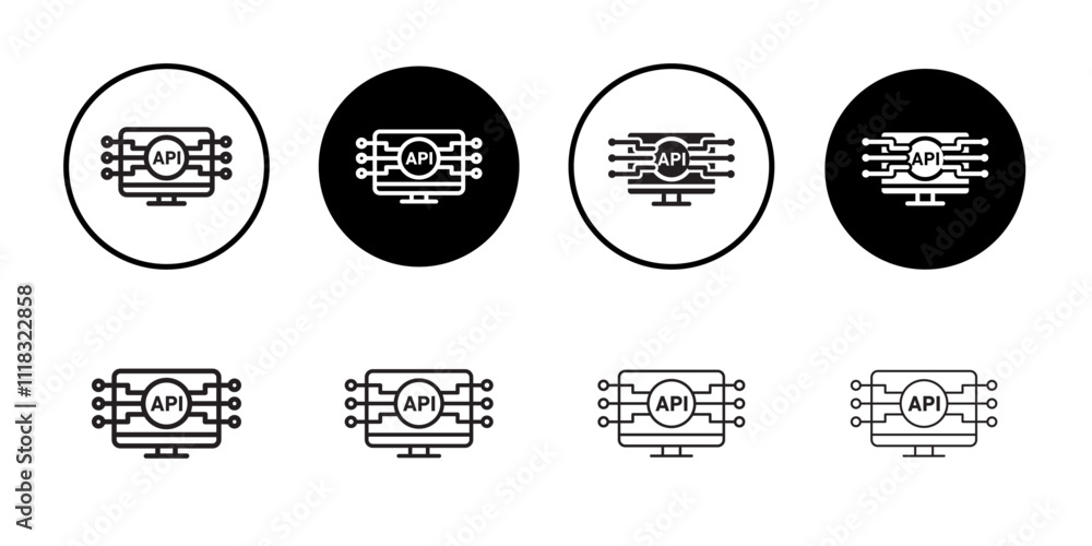 Obraz premium API icon Line Art Logo set