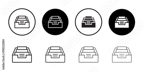 Archive icon Line Art Logo set