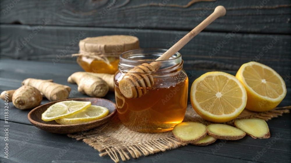 Fototapeta premium honey and lemon