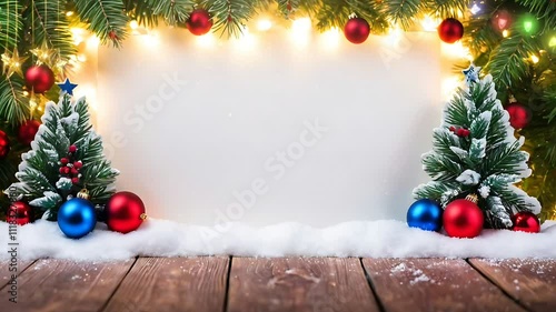 merry chistmas 2025 christmas tree light gift snow christmas card banner new year christmas card decoration ornament design eve greeting footage