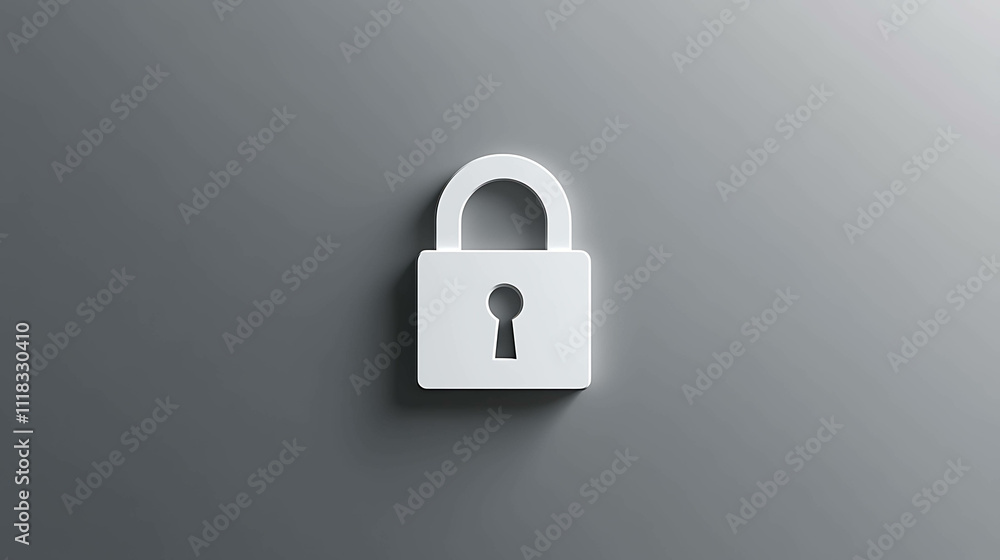lock on grey background lock on grey background