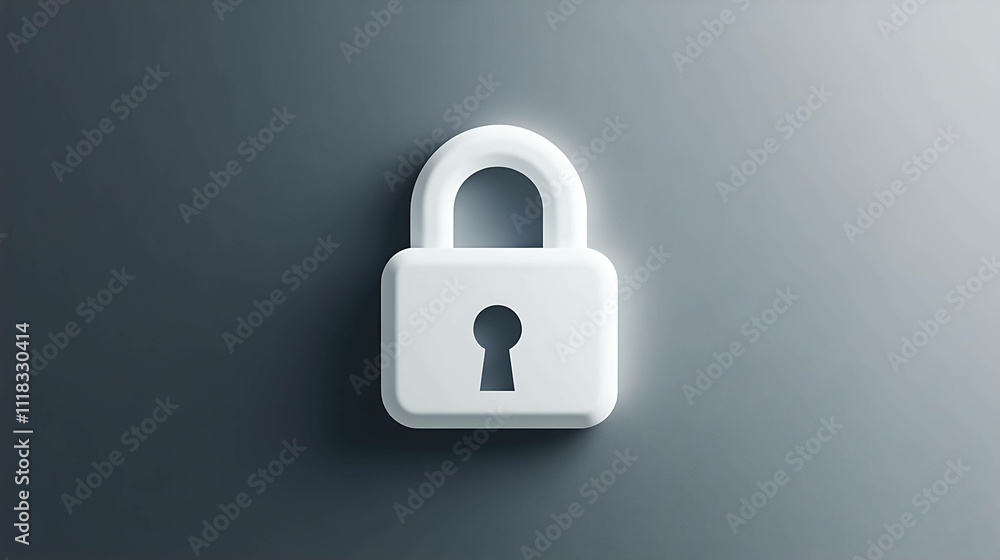 lock on grey background lock on grey background