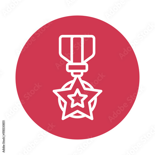 Bravery medal Vector Gylph Circle Icon. Eps 10 File