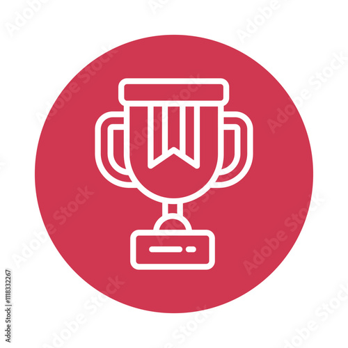 Winning Trophy Vector Gylph Circle Icon. Eps 10 File