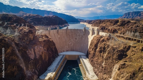 Majestic Hoover Dam: Engineering Marvel in the Arizona Desert