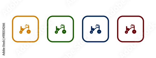 tricycle icon vector illustration. tricycle icon in different color design.