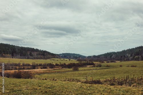 autumn landscape with mountains