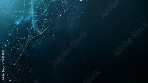 Future blockchain technology background concept with chain of blocks polygon peer-to-peer network. Global cryptocurrency blockchain fintech business banner. photo