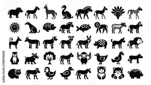 Animals related icon editable stroke outline  set of different types small icons isolated on white background flat vector illustration photo